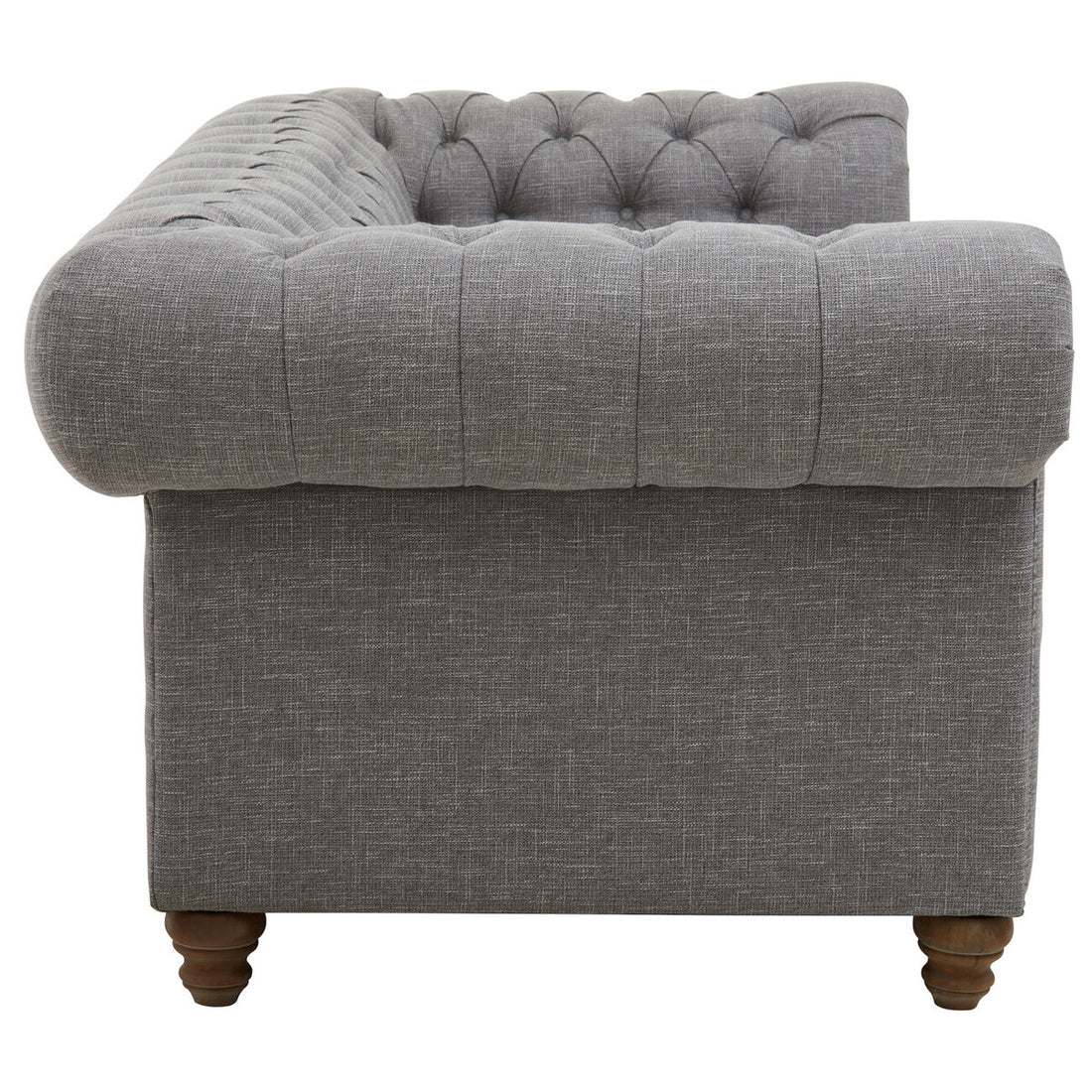 3 Seater Grey Linen Sofa, Stella - Image 4