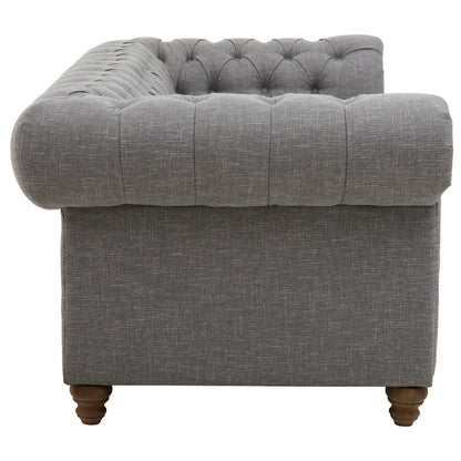Stella Three Seat Grey Linen Sofa
