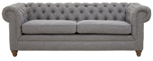 3 Seater Grey Linen Sofa, Stella