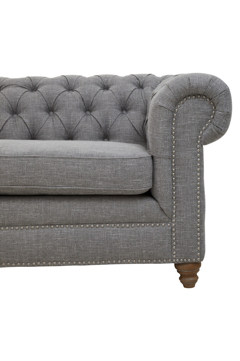 3 Seater Grey Linen Sofa, Stella - Image 8