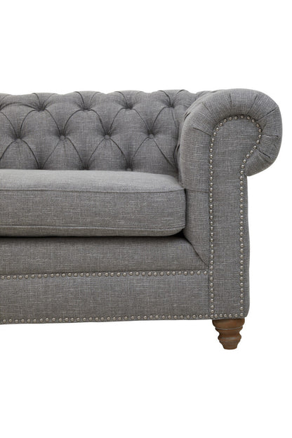 Stella Three Seat Grey Linen Sofa