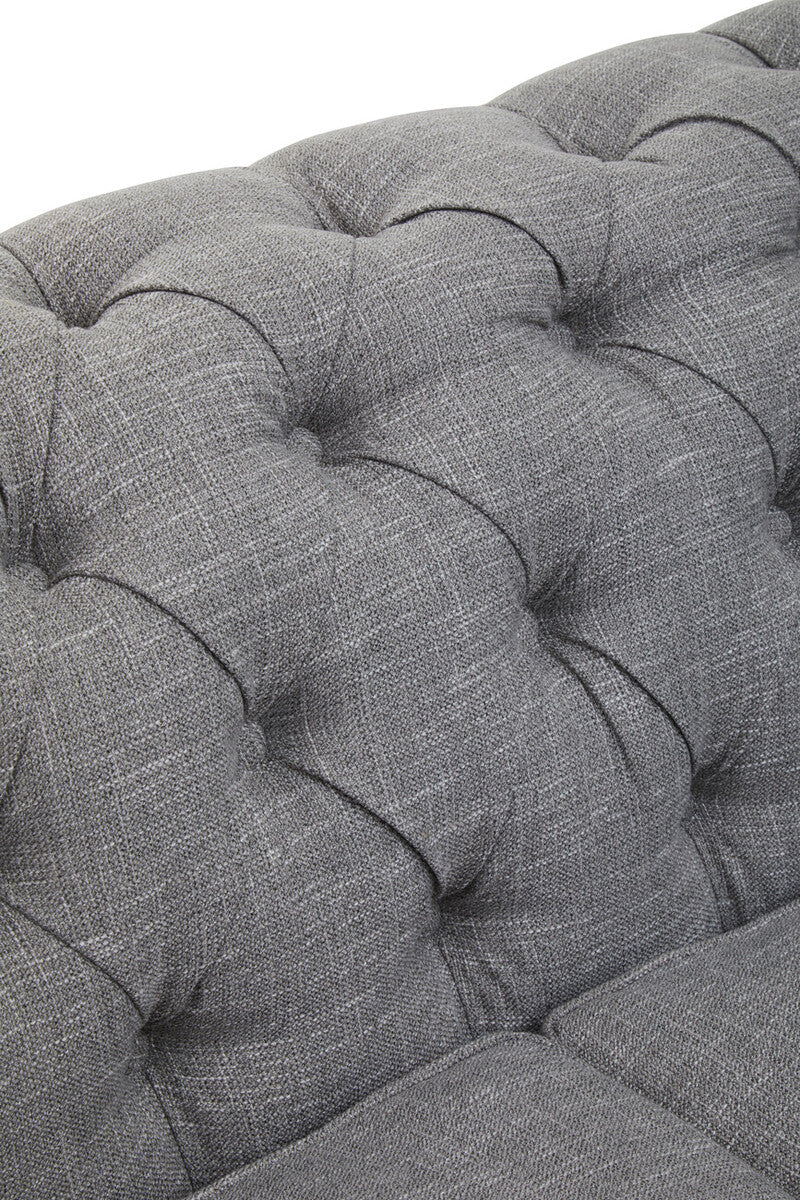 3 Seater Grey Linen Sofa, Stella - Image 12