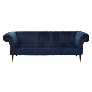 Siena Three Seat Midnight Velvet Sofa