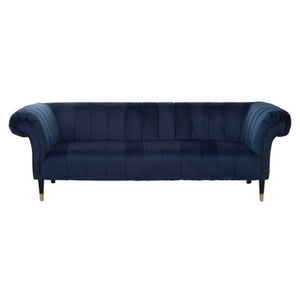 Siena Three Seat Midnight Velvet Sofa