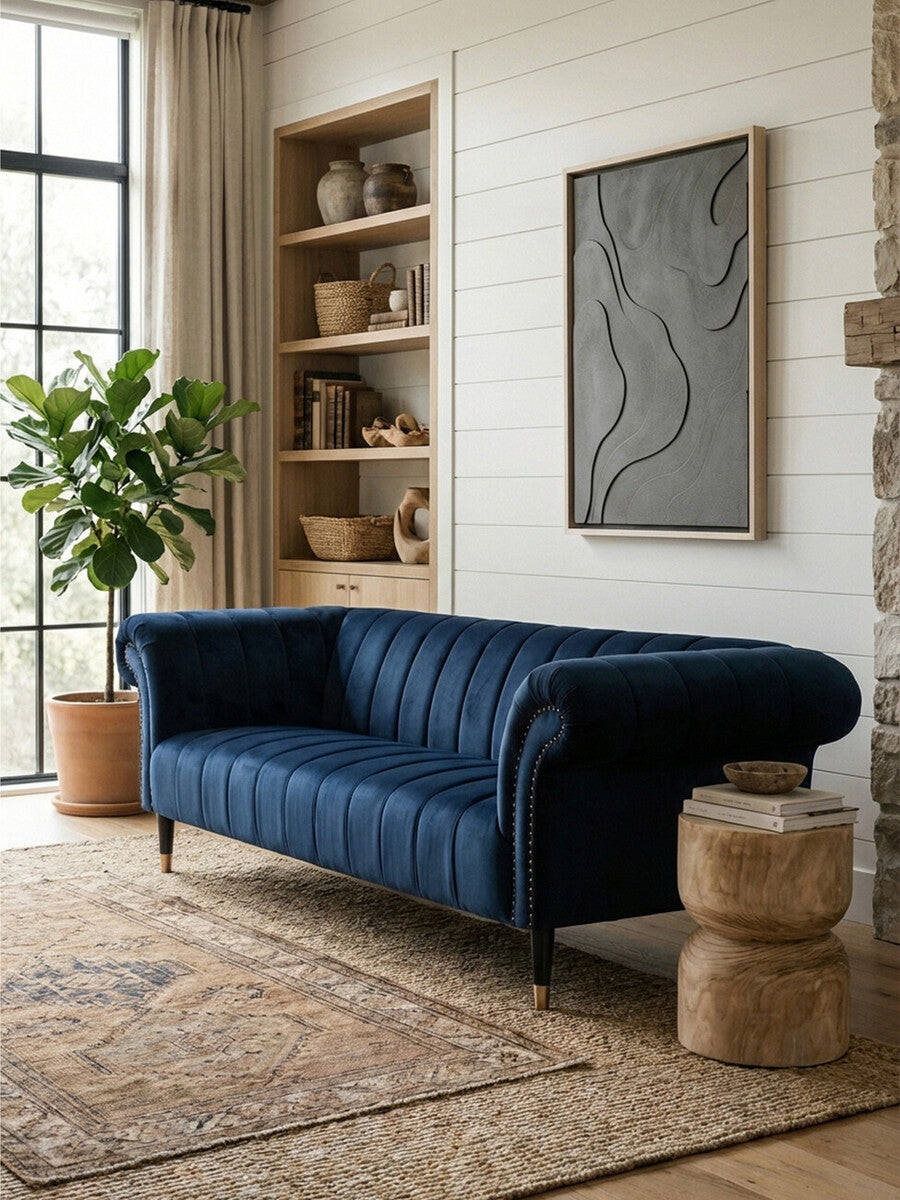 3 Seater Midnight Velvet Sofa, Siena - Image 4