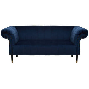 Siena Two Seat Midnight Blue Velvet Sofa