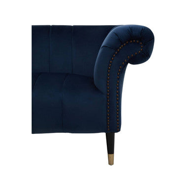 Siena Two Seat Midnight Blue Velvet Sofa