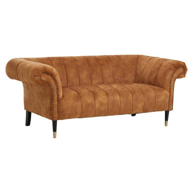 Siena Two Seat Gold Velvet Sofa