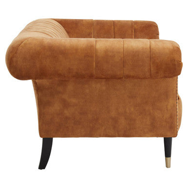 Siena Two Seat Gold Velvet Sofa