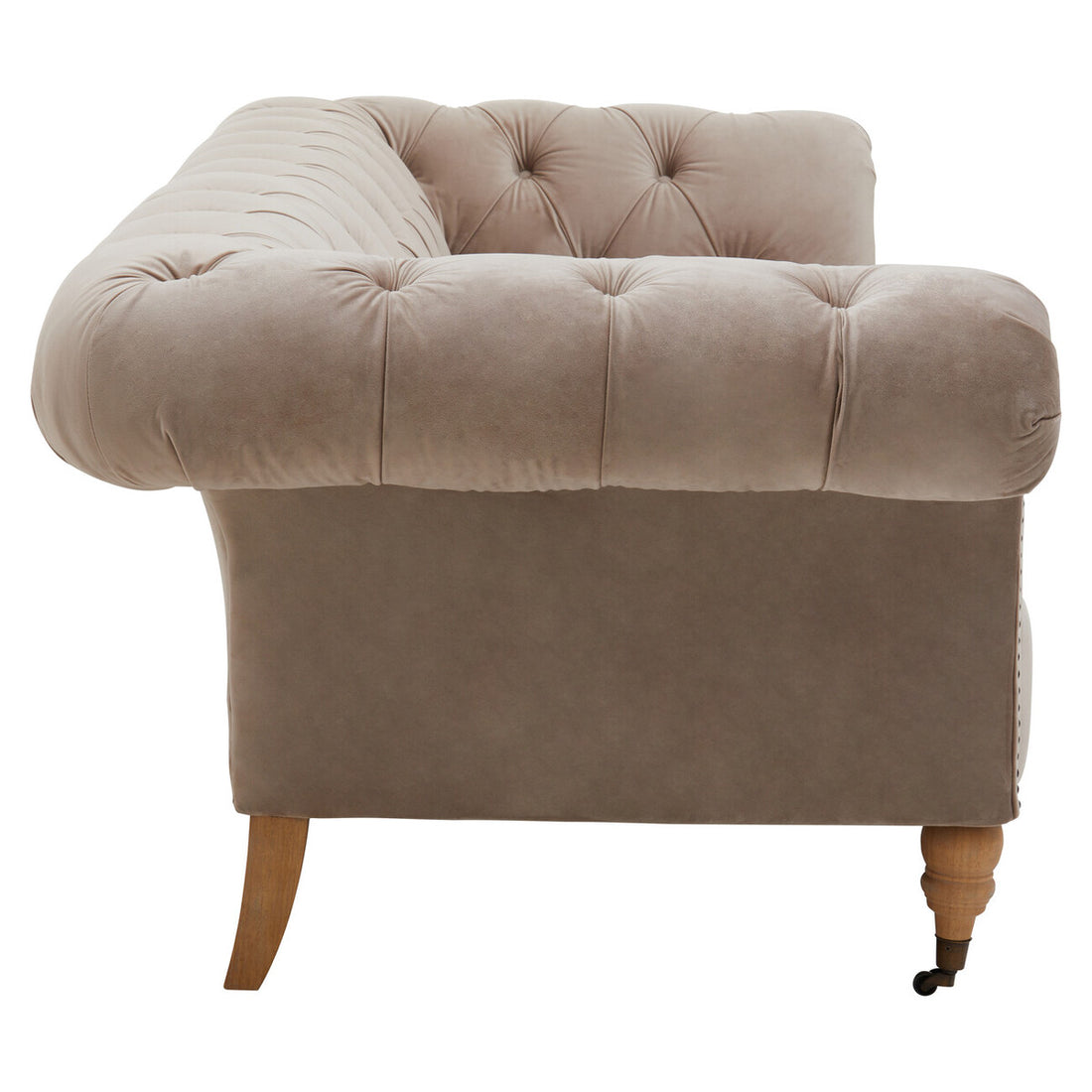 Suri Three Seat Natural Velvet Sofa - Image 3
