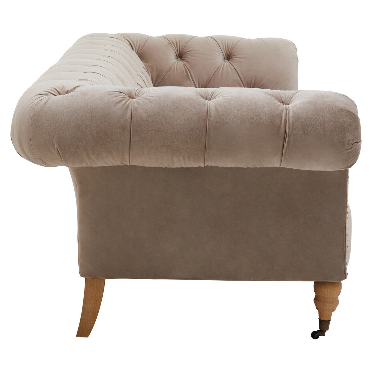 Suri Three Seat Natural Velvet Sofa - Image 3