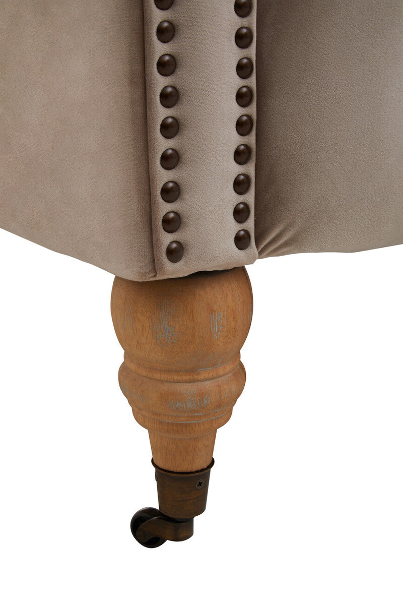 Suri Three Seat Natural Velvet Sofa - Image 7