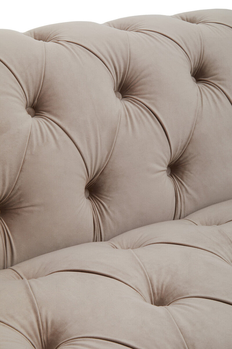 Suri Three Seat Natural Velvet Sofa - Image 9