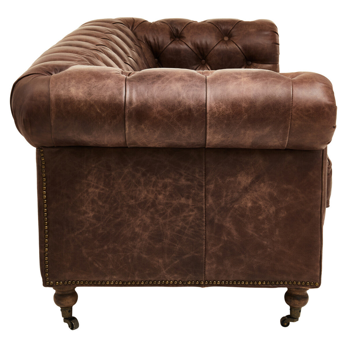 Hoxton Brown Leather Sofa - Image 3