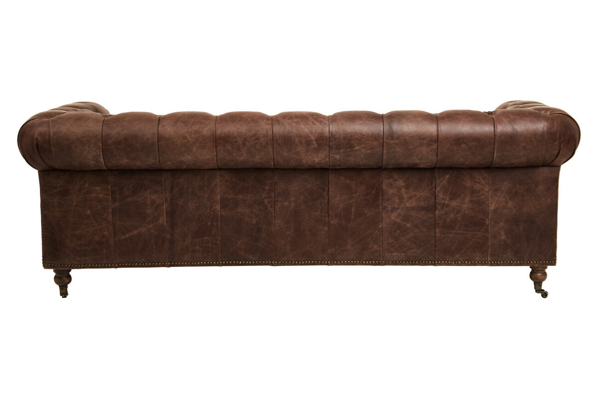Hoxton Brown Leather Sofa - Image 4