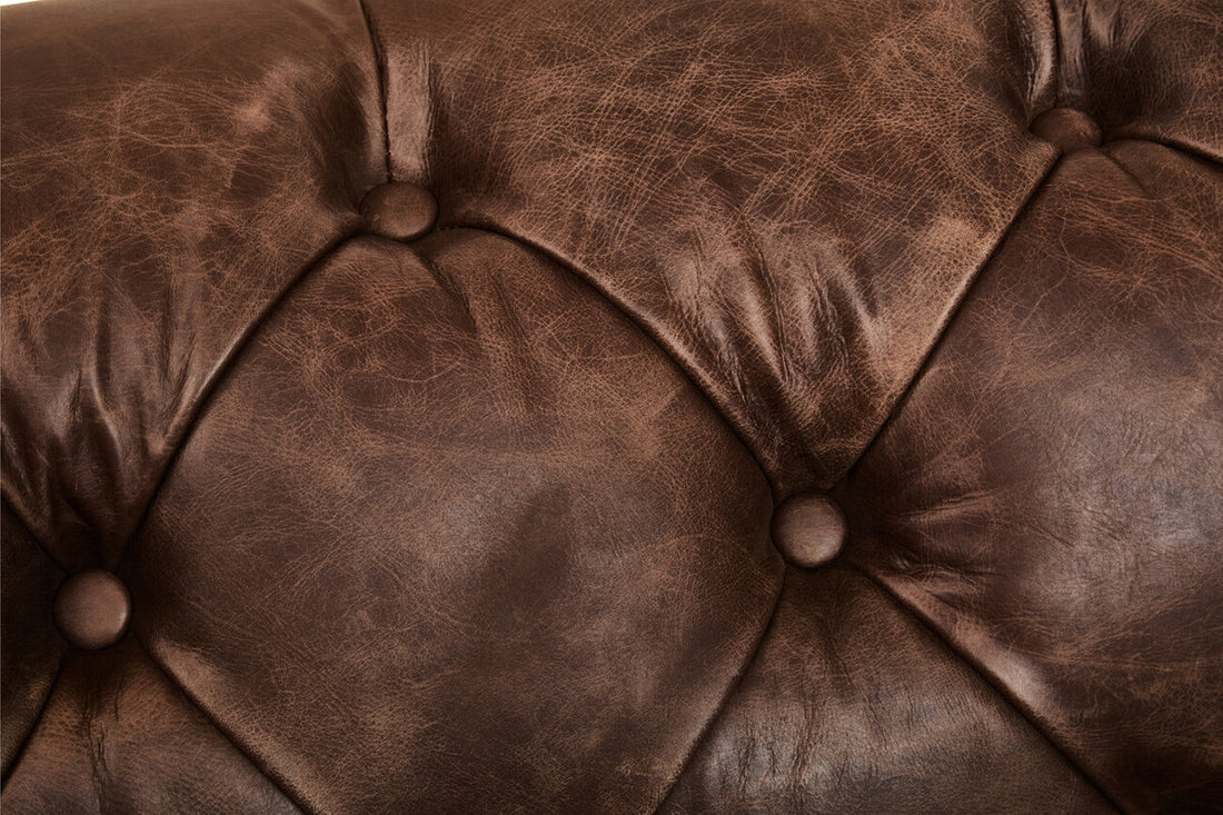 Hoxton Brown Leather Sofa - Image 7