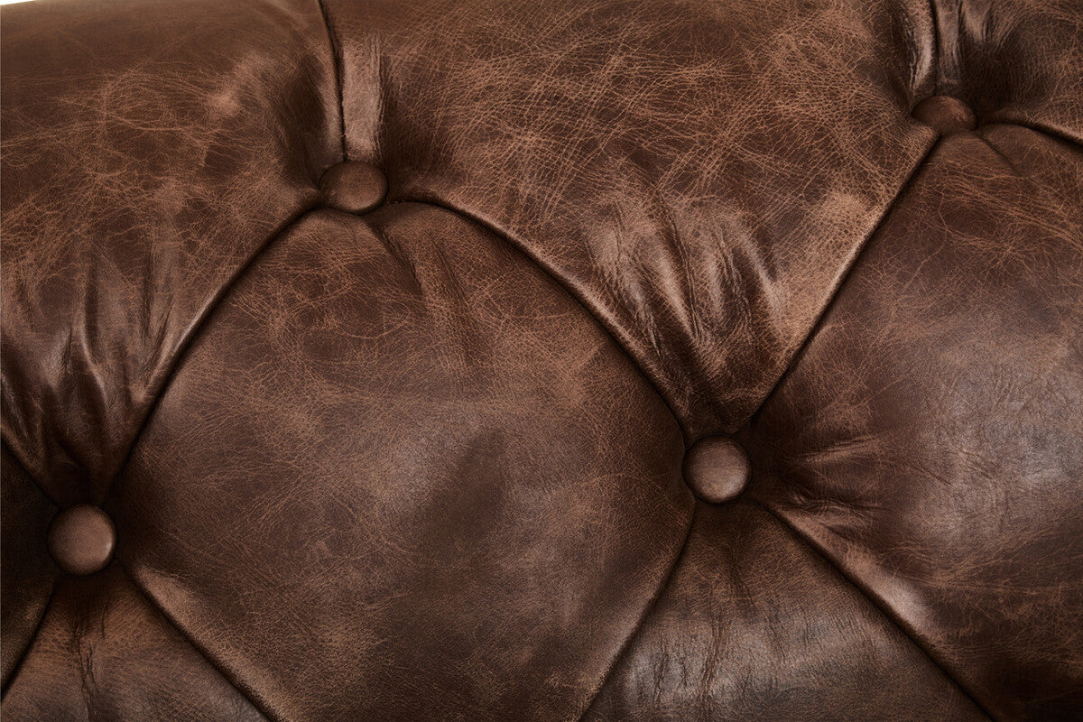 Hoxton Brown Leather Sofa - Image 7