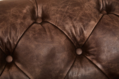 Hoxton Brown Leather Sofa - Image 7