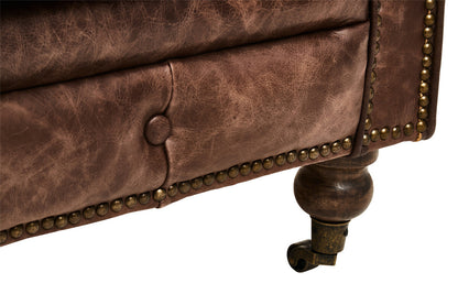Hoxton Brown Leather Sofa - Image 8