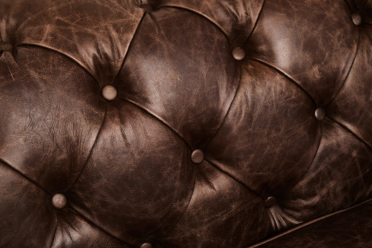 Hoxton Brown Leather Sofa - Image 10