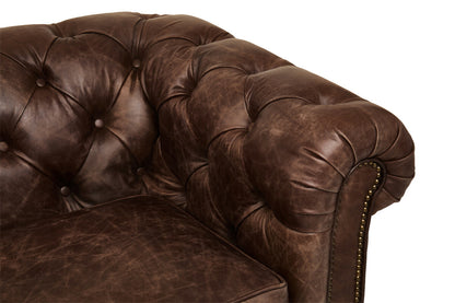 Hoxton Brown Leather Sofa - Image 11