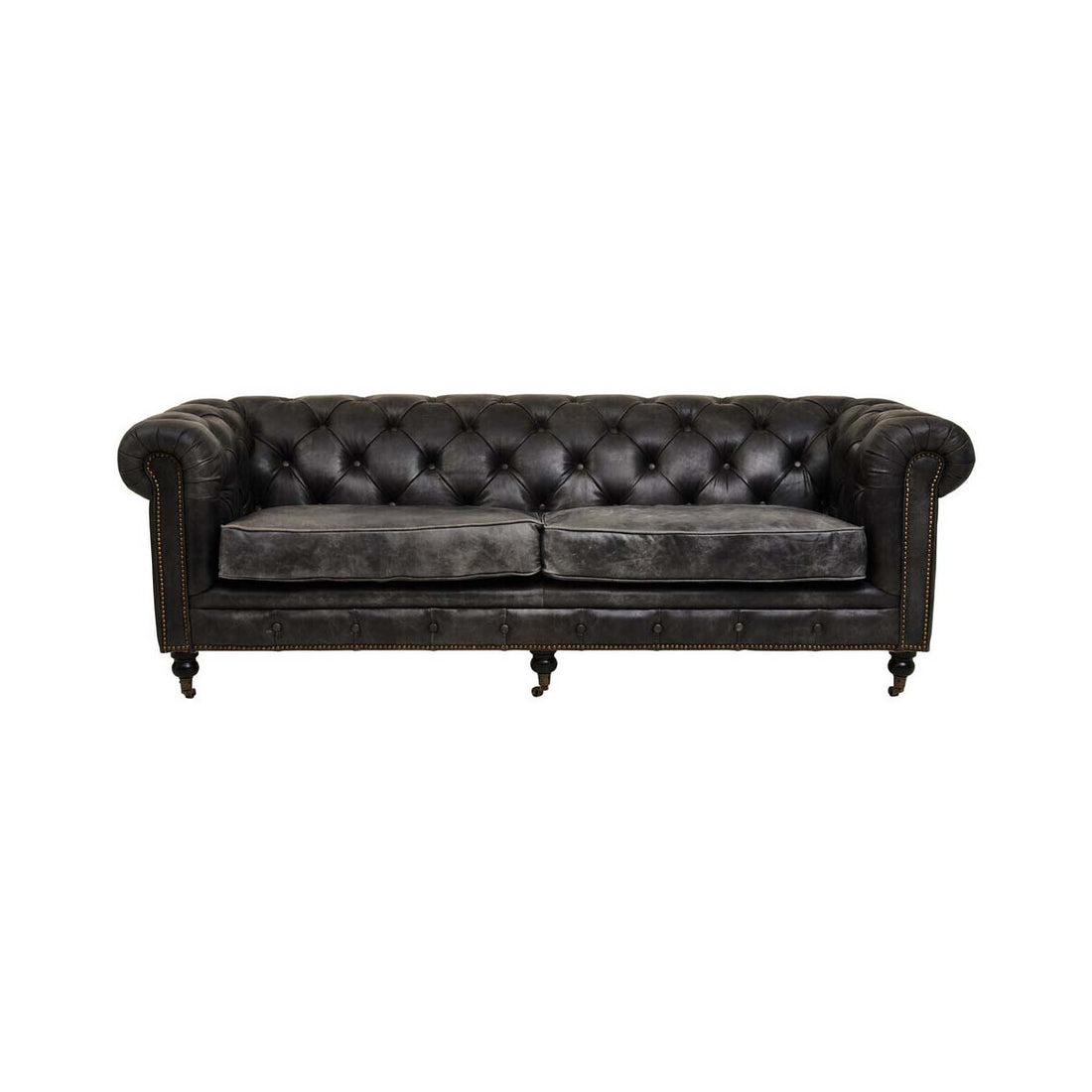 Hoxton Ebony Leather Sofa