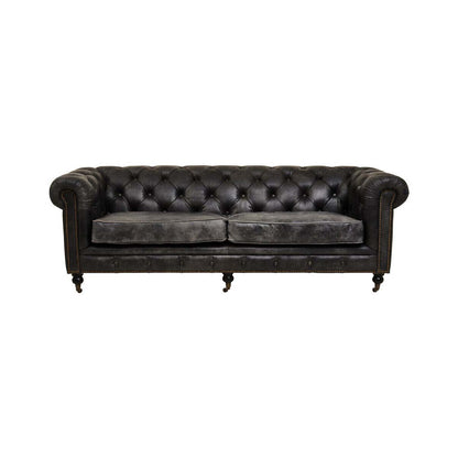 Hoxton Ebony Leather Sofa