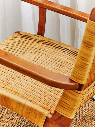 Java Woven Chair In Brown Natural Rattan