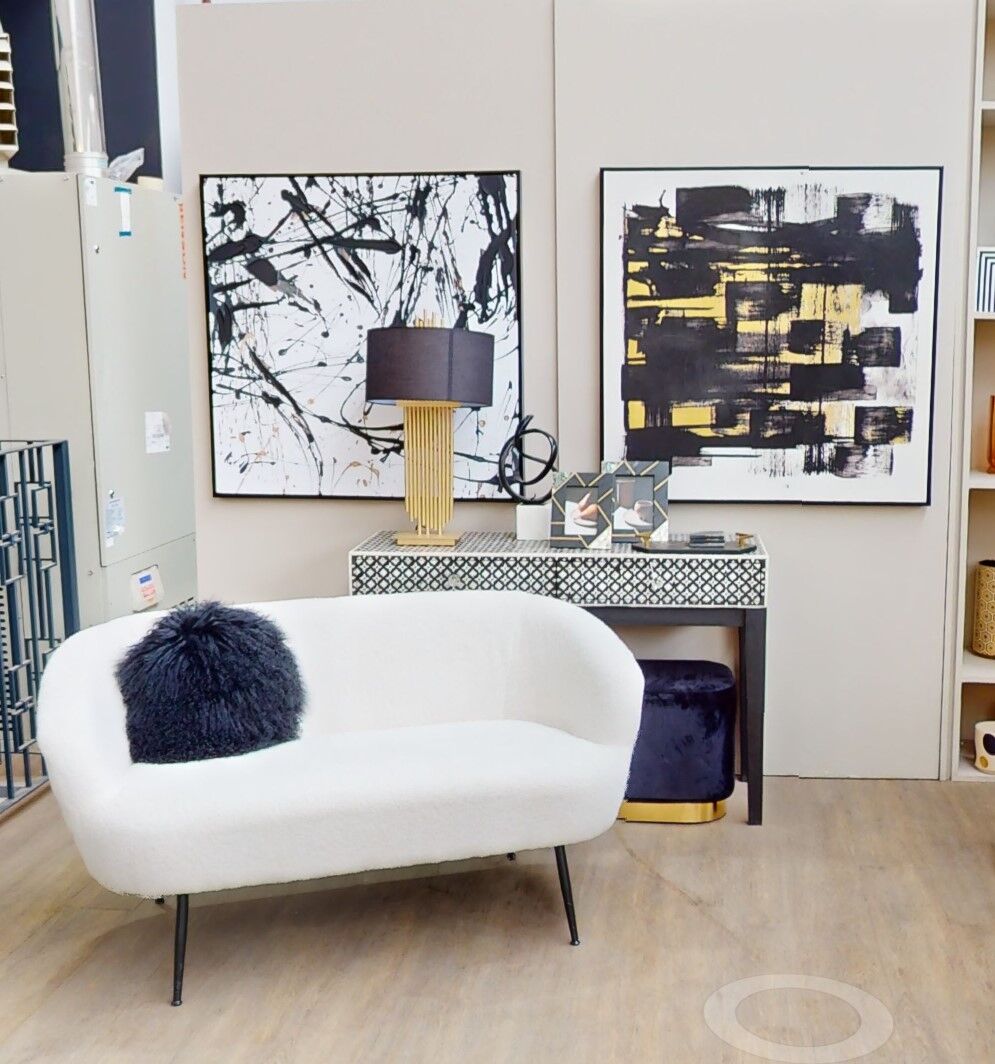 Yazmin Two Seat Sofa With Black Finish Legs