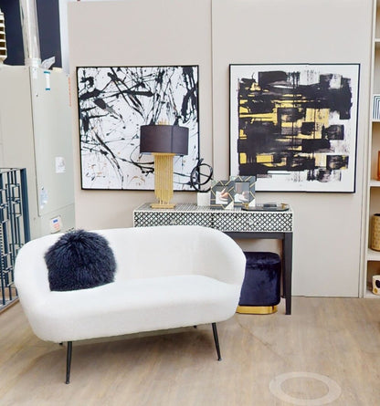 Yazmin Two Seat Sofa With Black Finish Legs