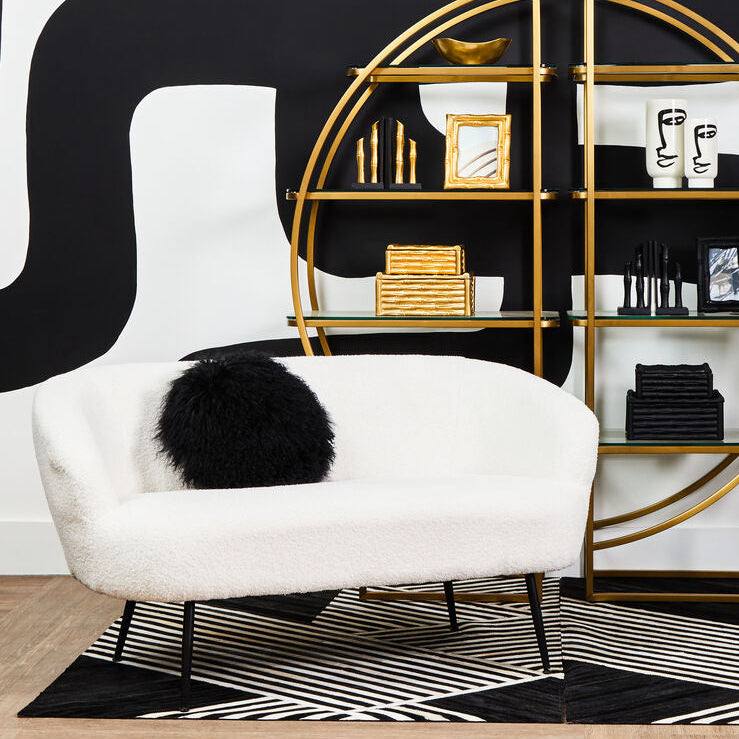 2 Seater Sofa With Black Finish Legs, Yazmin - Image 1