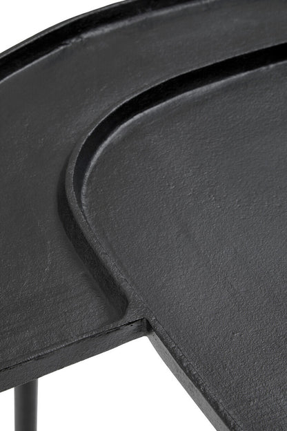 Simbolo Black Nickle Top Side Table