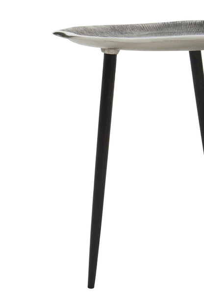 Silva Set Of Two Oak Effect Silver Top Side Tables