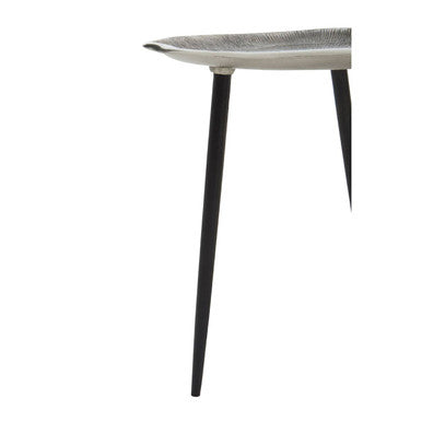Silva Set Of Two Oak Effect Silver Top Side Tables