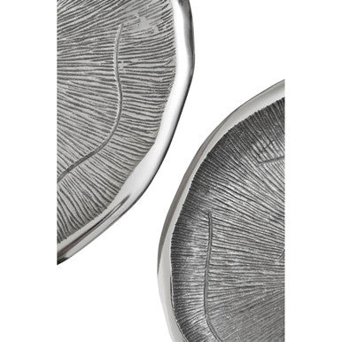 Silva Set Of Two Oak Effect Silver Top Side Tables