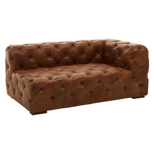 Hoxton Brown Leather Right Arm Modern Chesterfield Modular Sofa