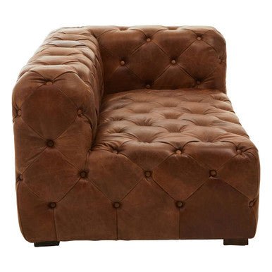 Brown Leather Right Arm Modern Chesterfield Modular Sofas, Hoxton - Image 3