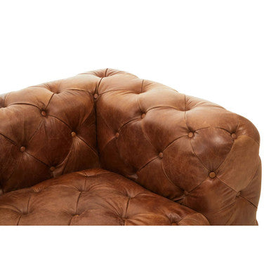 Hoxton Tufted Leather Left Arm Sofa