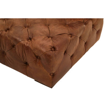 Brown Leather Left Arm Modern Chesterfield Sofa, Hoxton - Image 8