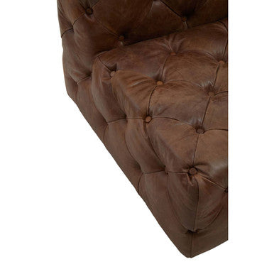Brown Leather Modern Chesterfield Modular Sofas Chair, Hoxton - Image 9
