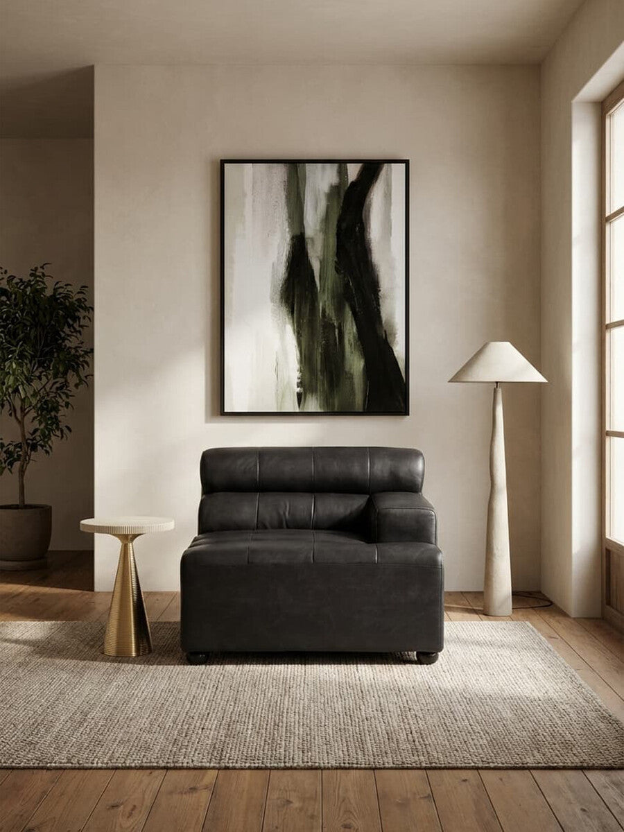 Right Arm Antique Black Leather Modular Sofas, King - Image 13