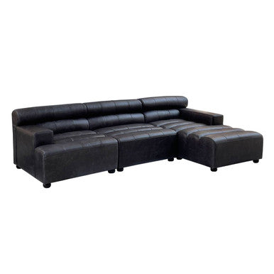 King Right Arm Leather Modular Chaise