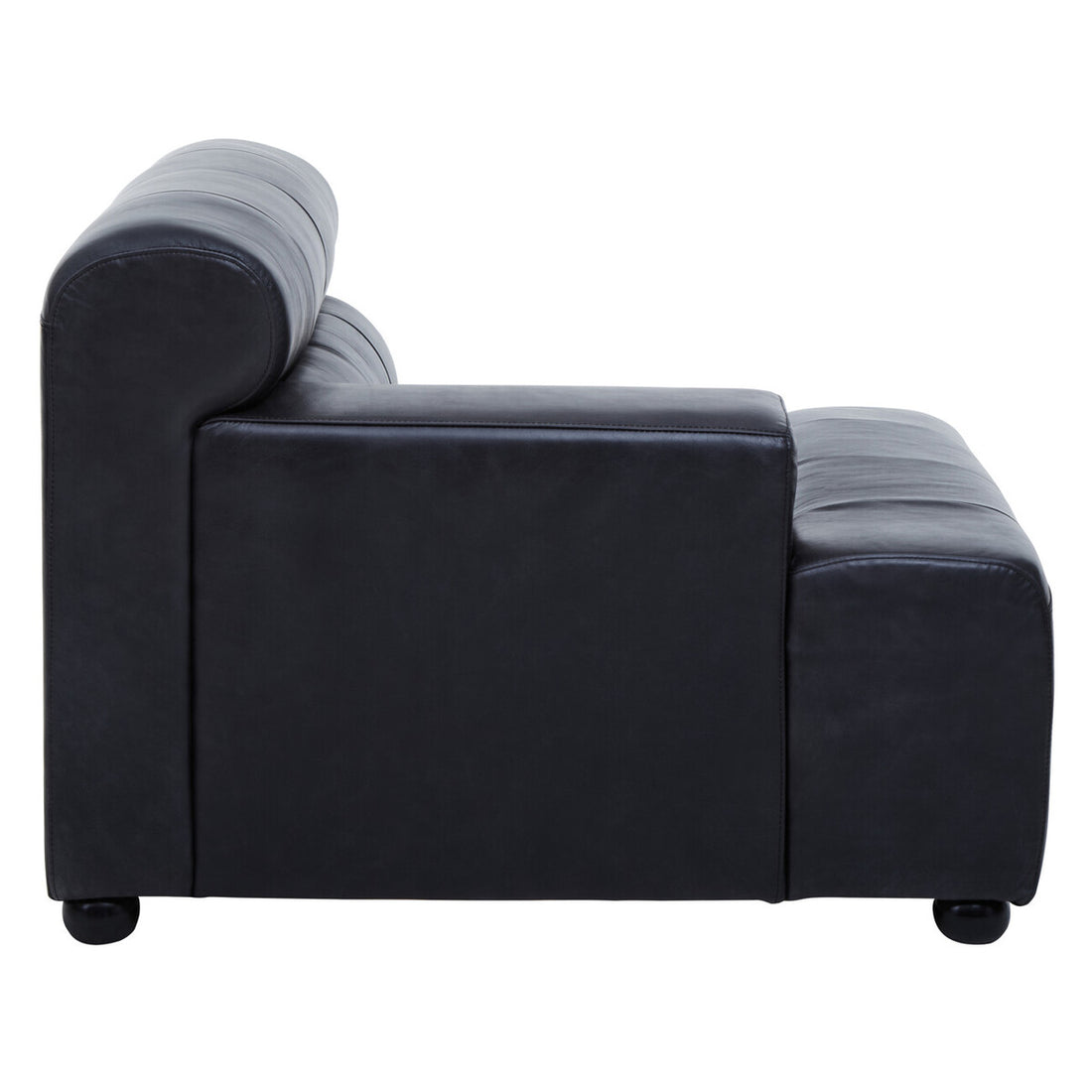 Left Arm Antique Black Modular Leather Sofa, King - Image 4