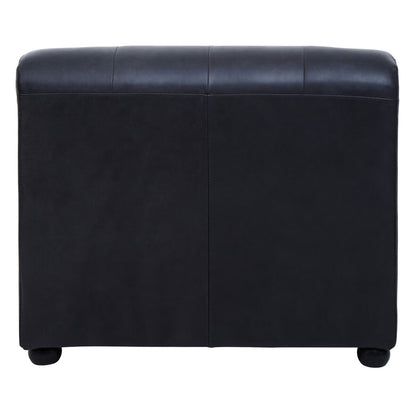 Left Arm Antique Black Modular Leather Sofa, King