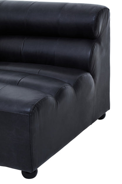 Left Arm Antique Black Modular Leather Sofa, King