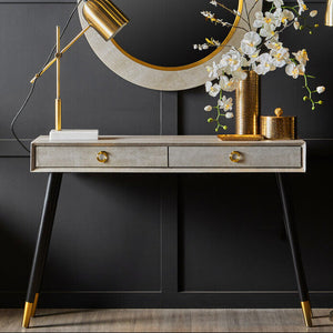 Cadio Natural Shagreen Effect 2 Drawer Console Table