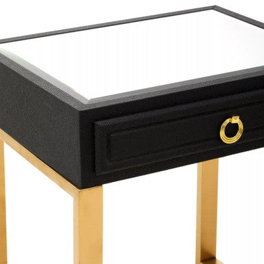 Cardoba 1 Drawer Faux Shagreen Side Table - Image 8