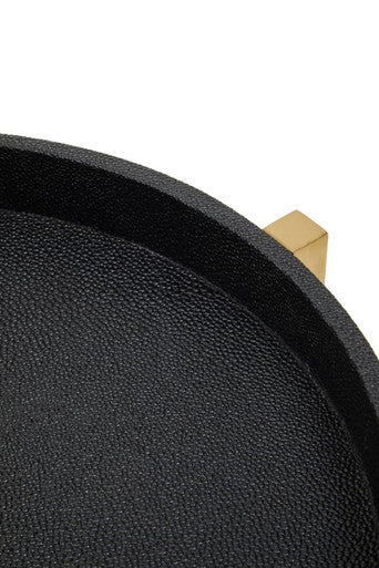 Cardoba Set Of Two Black Shagreen Tray Tables