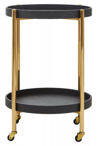 Cardoba Two Tier Black Tray Table Trolley