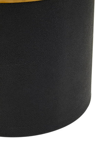Cardoba Round Black Shagreen Effect Side Table and Stool